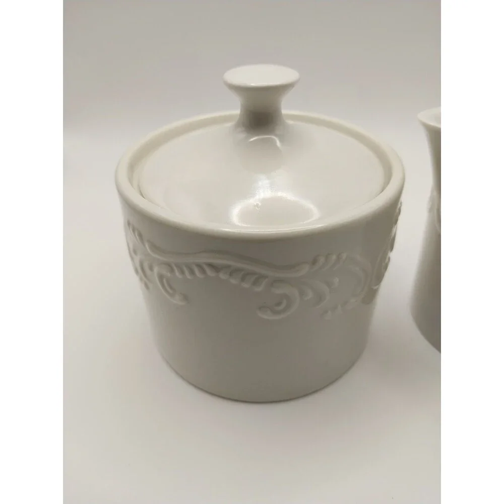 Pfaltzgraff Charlotte Creamer and Covered Sugar NEW